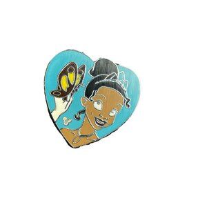 Disney Tiana Princess Trading Pin Hidden Mickey Butterfly Heart Lapel Pin Brooch